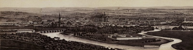 Metz: Vista general (litografía) de European School