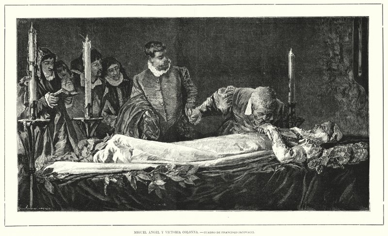 Miguel Ángel honrando el cuerpo muerto de Vittoria Colonna de European School