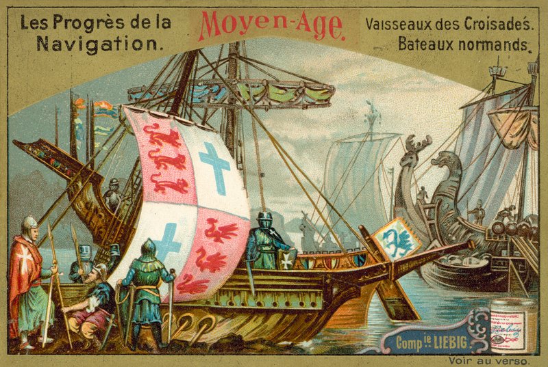 Barcos normandos y cruzados de la Edad Media de European School