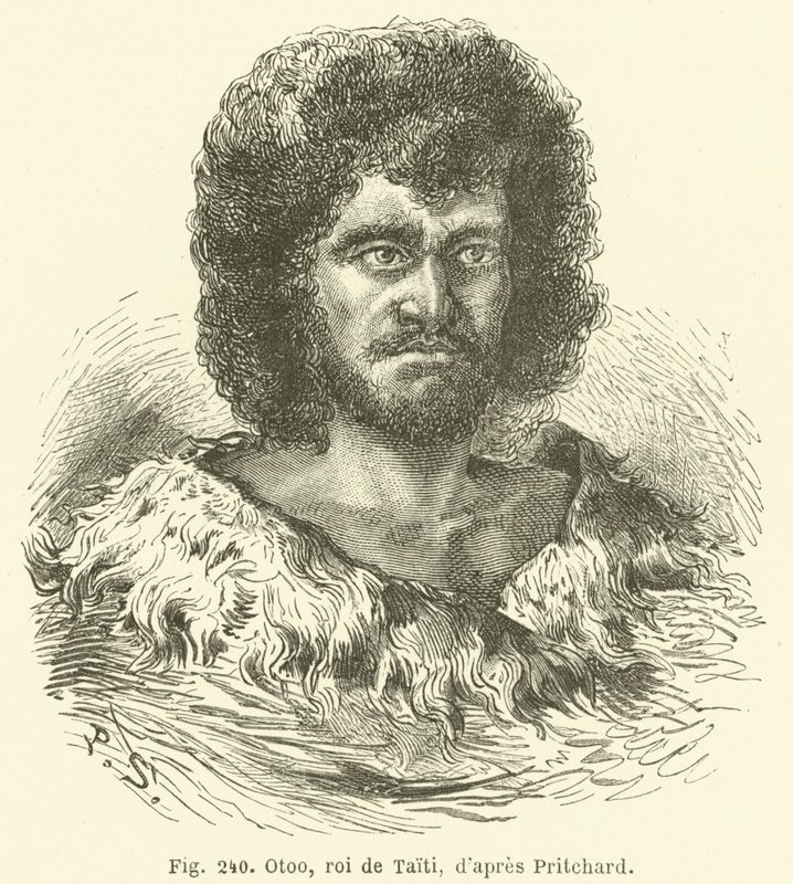 Otoo, rey de Tahití, según Pritchard (grabado) de European School