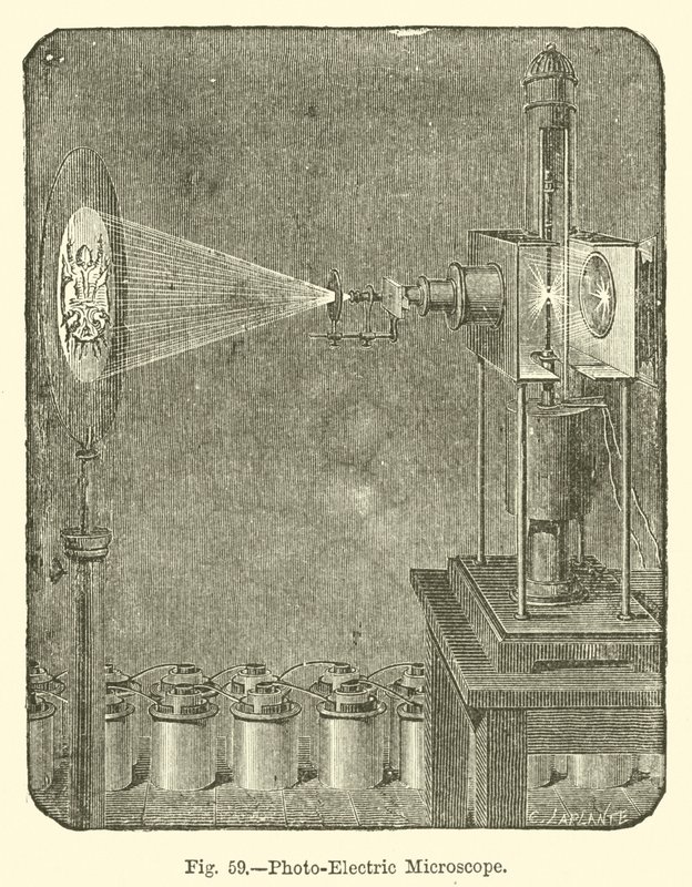 Microscopio fotoeléctrico (grabado) de European School