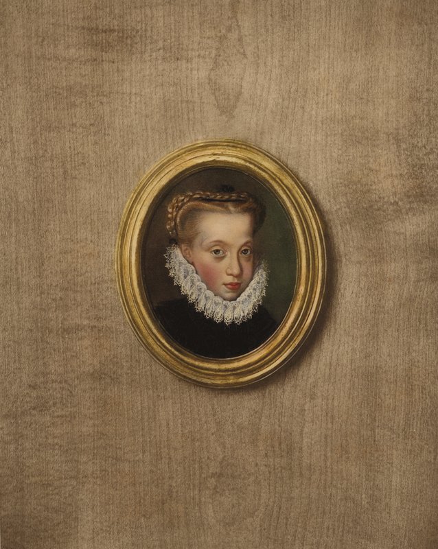 Retrato de una joven princesa (litografía en color) de European School