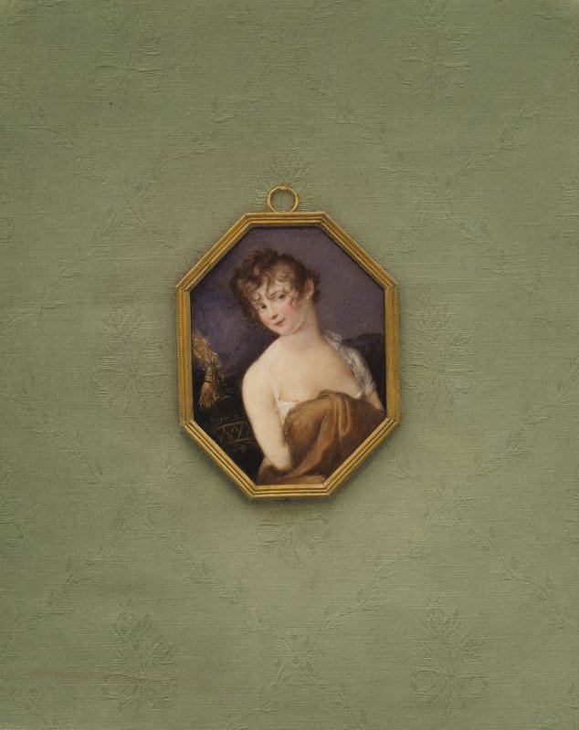 Retrato de una chica desconocida (litografía en color) de European School