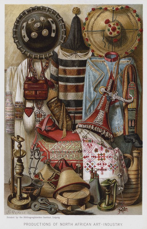 Producciones de la industria del arte norteafricano (chromolitho) de European School
