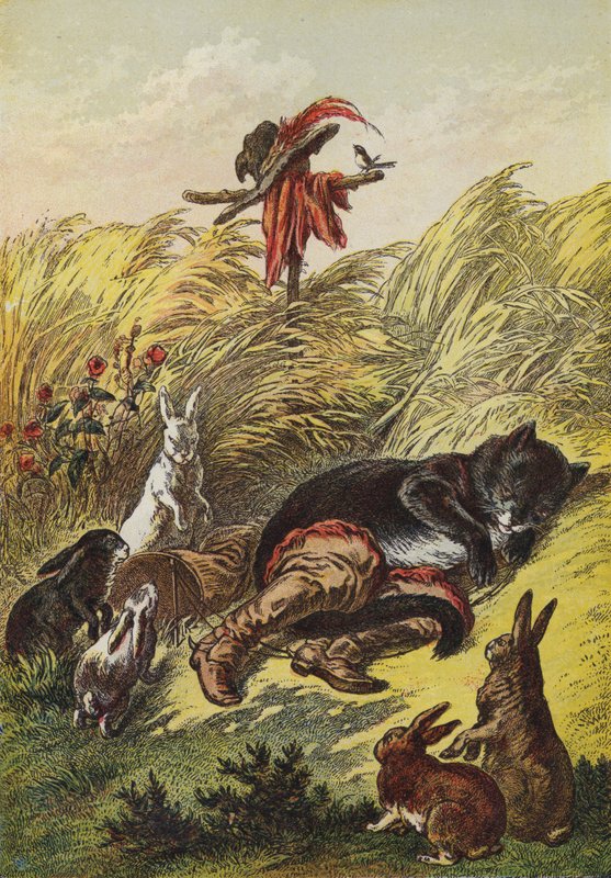El Gato con Botas (litografía a color) de European School