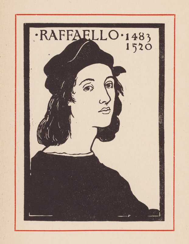 Rafael, artista y arquitecto italiano del Renacimiento (litografía) de European School