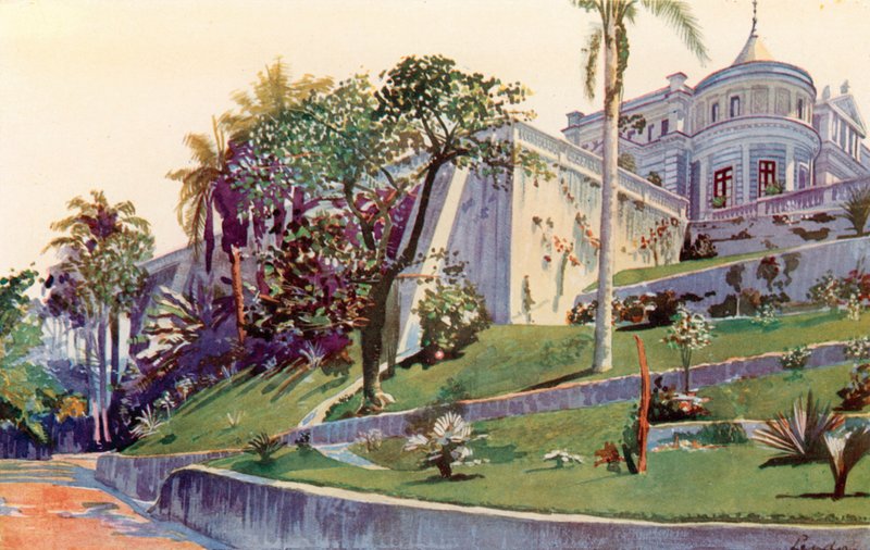 Residencia del Senador General Pinheiro Machado (litografía en color) de European School