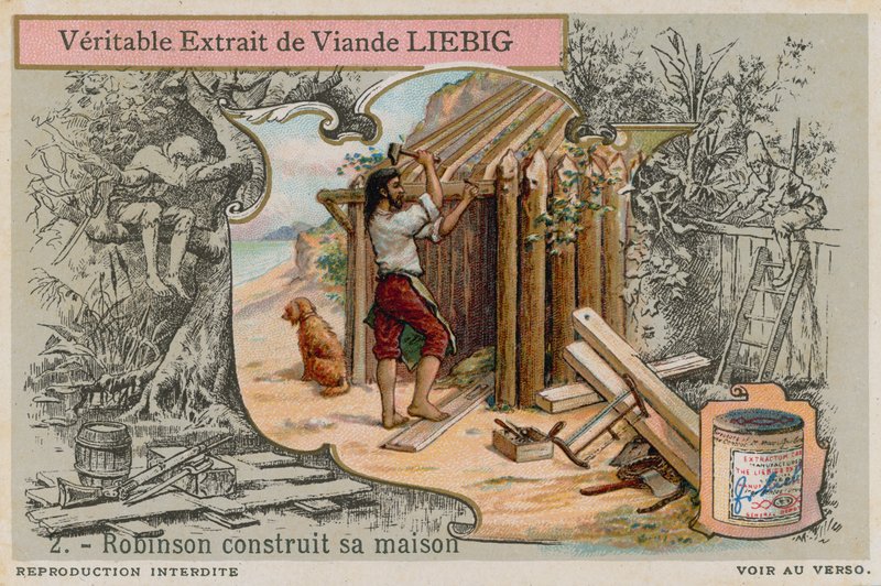 Robinson Crusoe construyendo su cabaña de European School