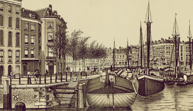 Rotterdam: The Geldersche Kade (litografía) de European School