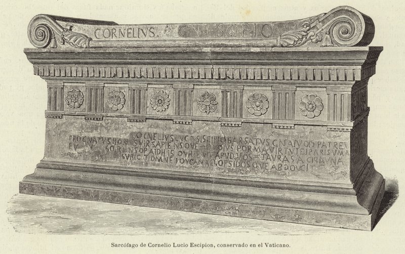 Sarcófago de Cornelio Lucio Escipión, conservado en el Vaticano de European School