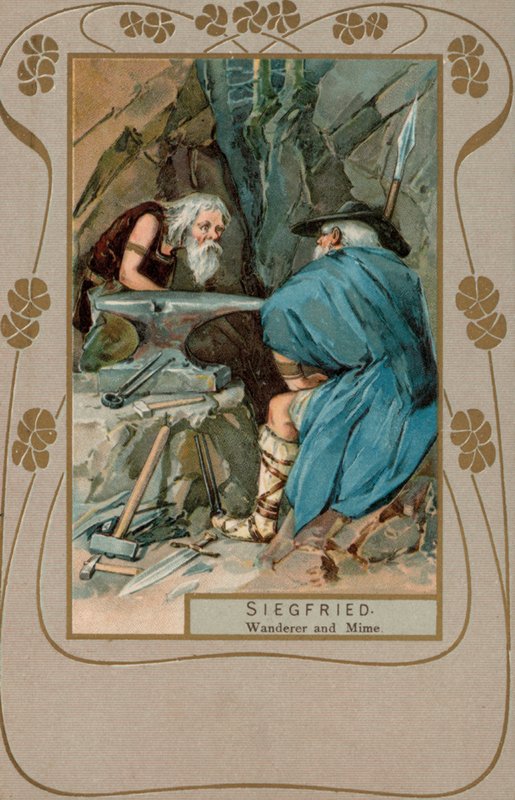 Siegfried, vagabundo y mimo (litografía en color) de European School