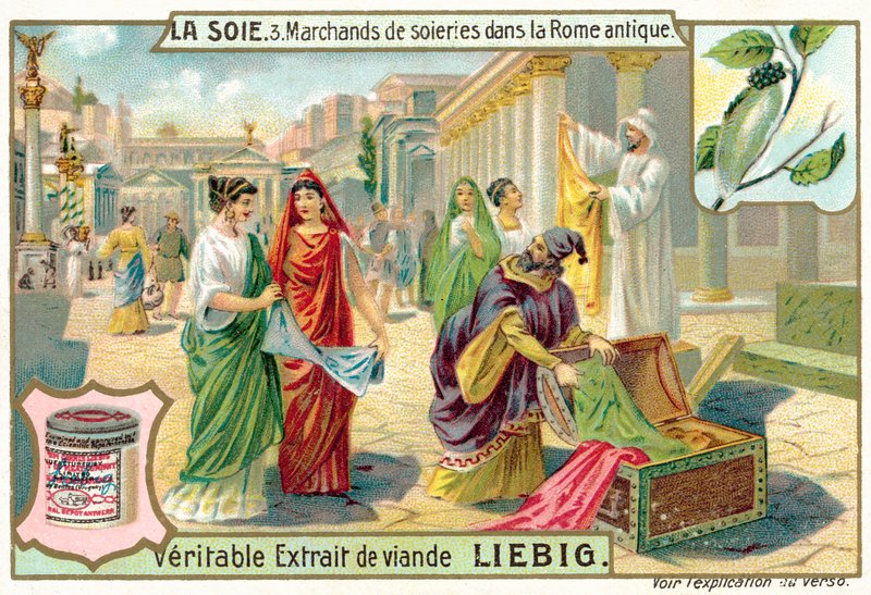 Mercaderes de seda en la Antigua Roma de European School