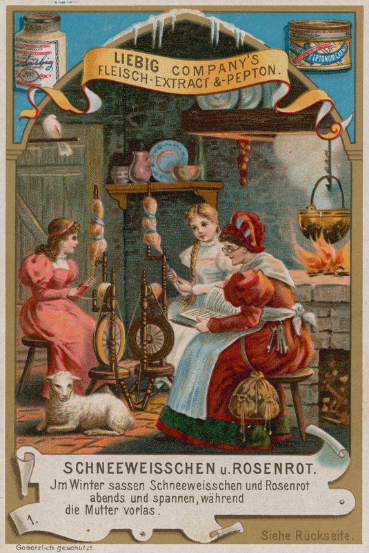 Blanca Nieves y Rosa Roja Hilando con su Madre de European School