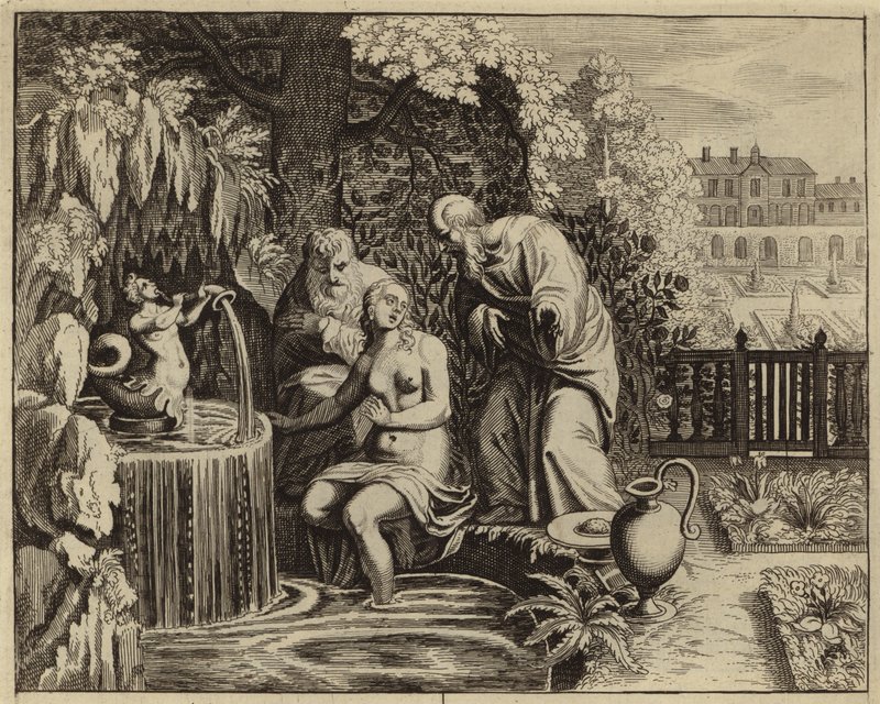 Susanna y las mayores (grabado) de European School