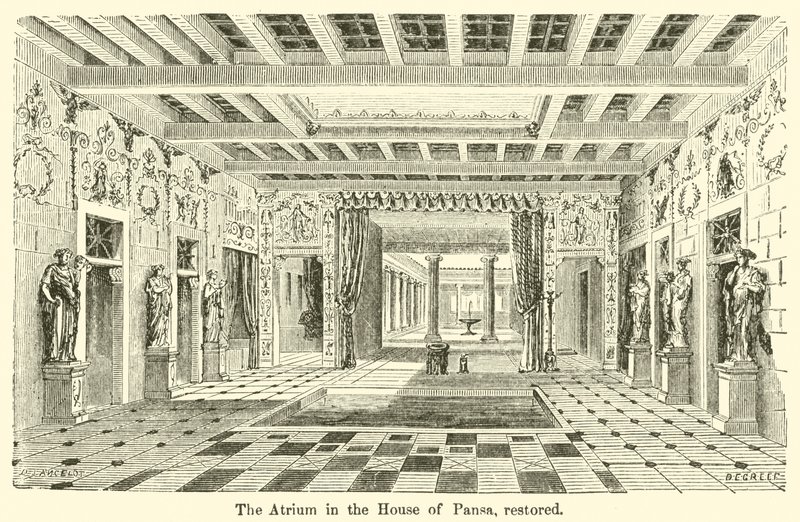 El atrio en la casa de Pansa, restaurado de European School