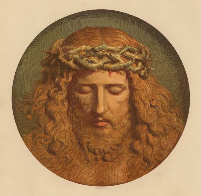 La Cabeza de Cristo (litografía en color) de European School