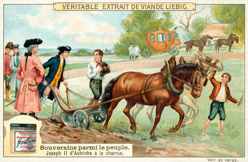 El Emperador del Sacro Imperio Romano José II arando de European School