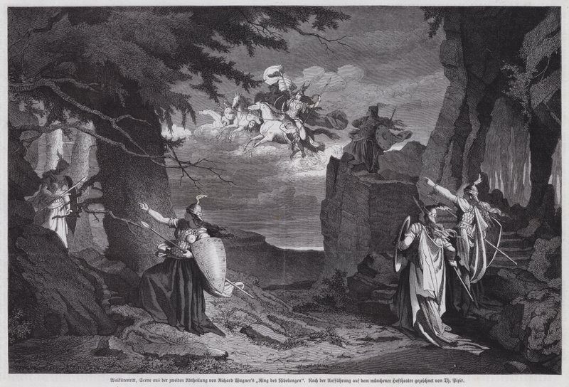 La cabalgata de las valquirias, escena de Die Walküre, la segunda ópera de Der Ring des Nibelungen de Richard Wagner, representada en el Teatro Nacional de Múnich de European School