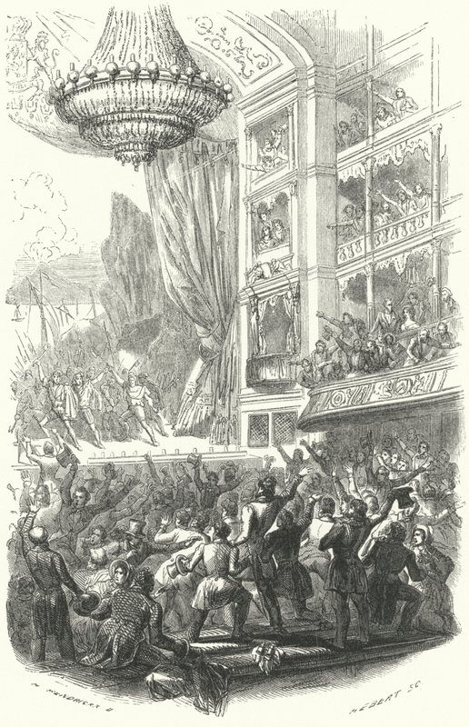 El comienzo de la Revolución Belga: representación de la ópera La Muette de Portici de Daniel Auber en el Teatro de la Moneda en Bruselas, 25 de agosto de 1830 de European School