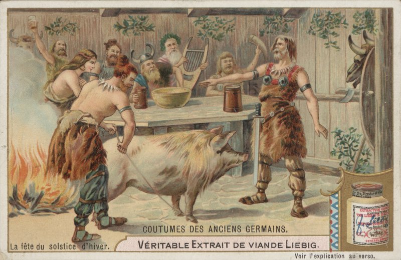 La fiesta del solsticio de invierno (chromolitho) de European School