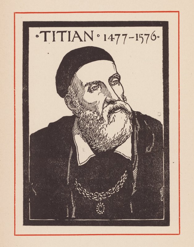 Tiziano, artista italiano del Renacimiento (litografía) de European School