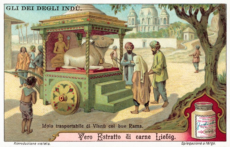 Ídolo transportable de Vishnu con el buey Rama de European School