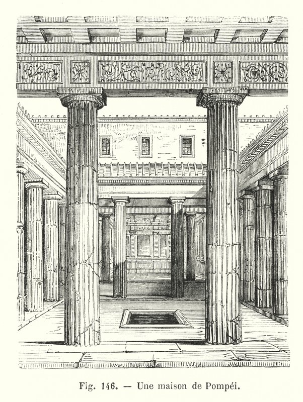 Una casa de Pompeya (grabado) de European School