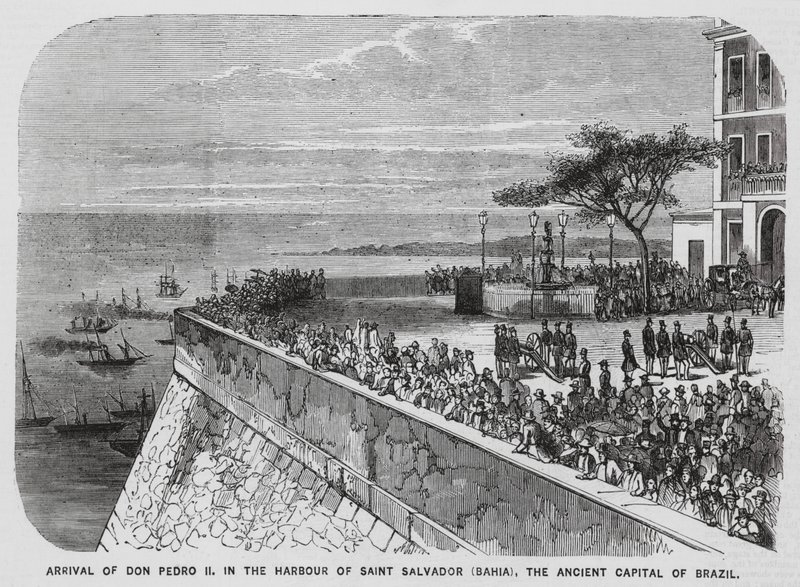 Visita del Emperador Pedro II de Brasil a Salvador de Bahía (grabado) de European School