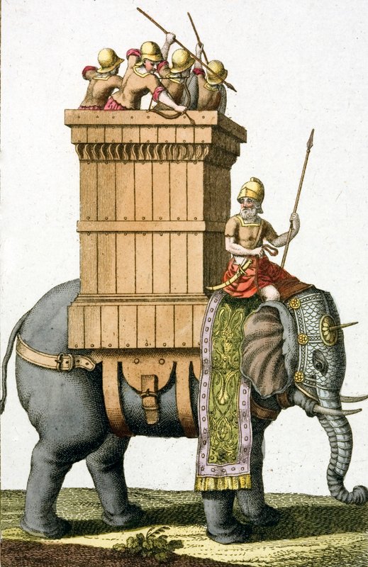 Elefante de guerra del mundo antiguo de European School