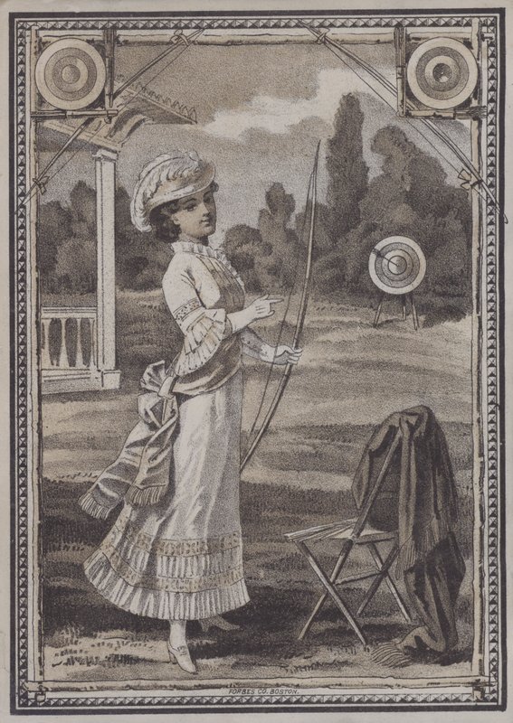 Mujer haciendo tiro con arco de European School