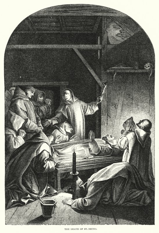 La muerte de San Bruno de Eustache (after) Le Sueur