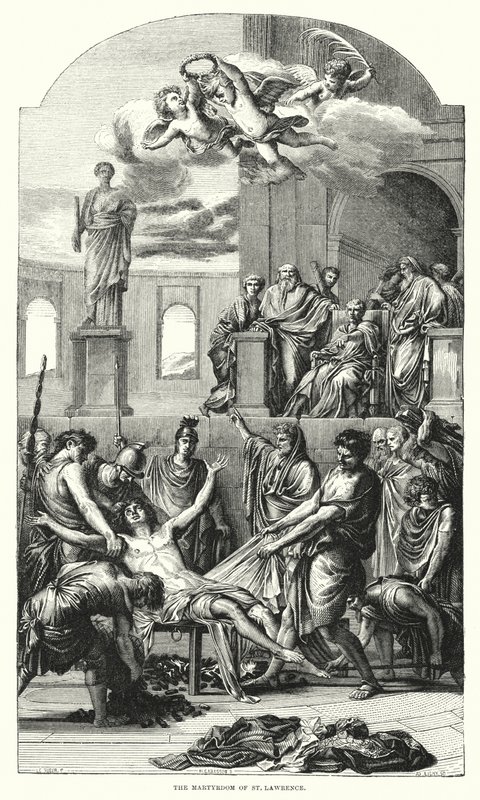 El Martirio de San Lorenzo de Eustache (after) Le Sueur