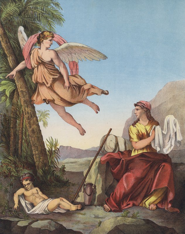 Agar y el ángel en el desierto de Eustache Le Sueur