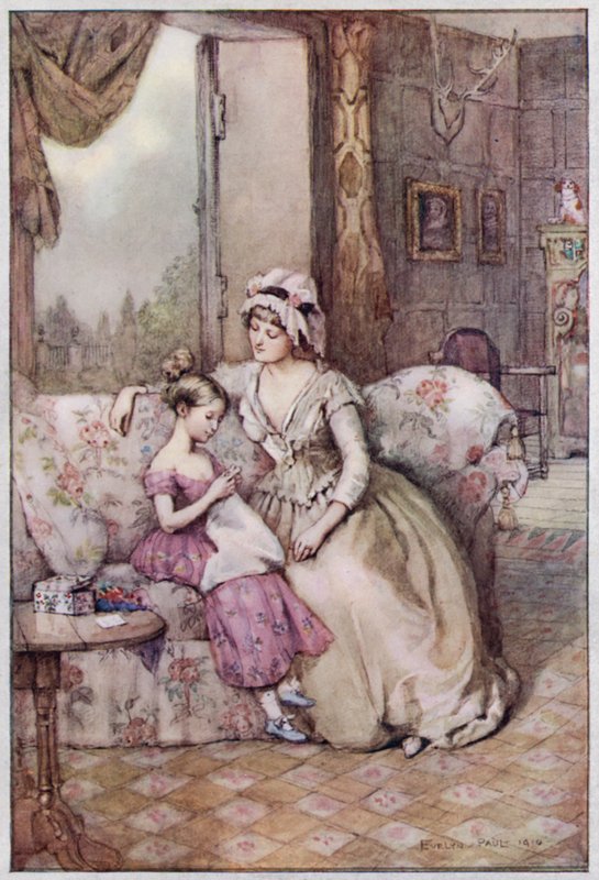 Ilustración para Cranford de la Sra. Gaskell (litografía en color) de Evelyn Paul