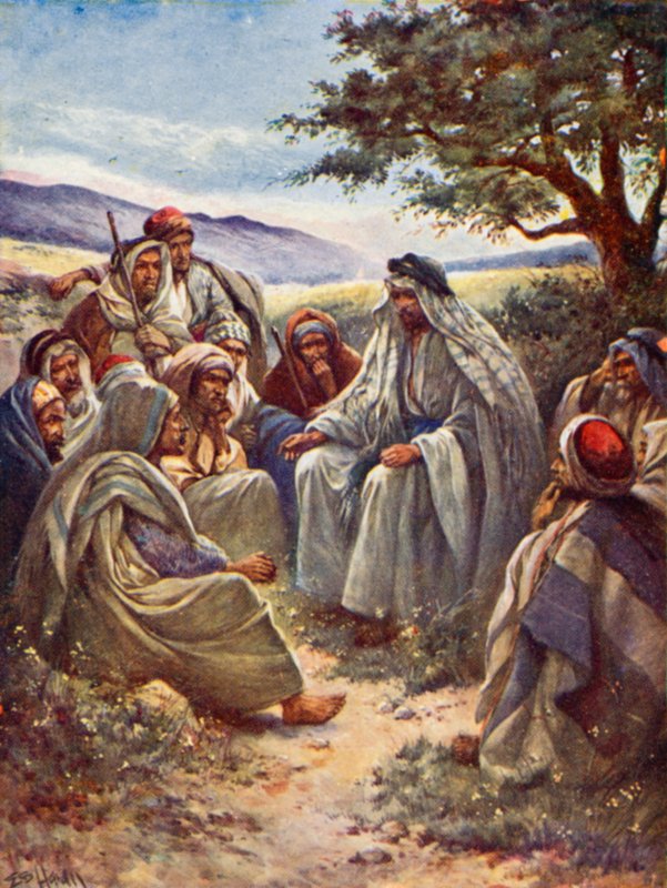 Sermón de la Montaña (litografia en color) de Evelyn Stuart Hardy