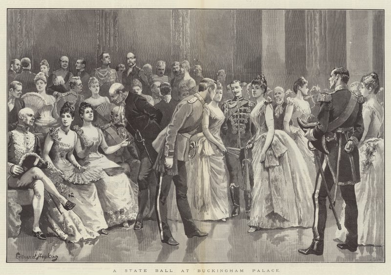 Un baile de estado en el Palacio de Buckingham de Everard Hopkins