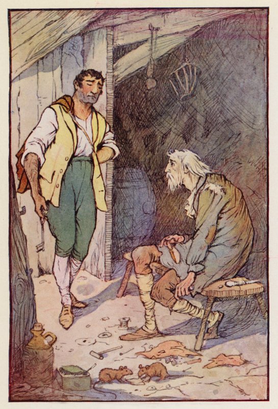 Ilustración de Historia de dos ciudades de Charles Dickens (litografía en color) de F. M. B. Blaikie