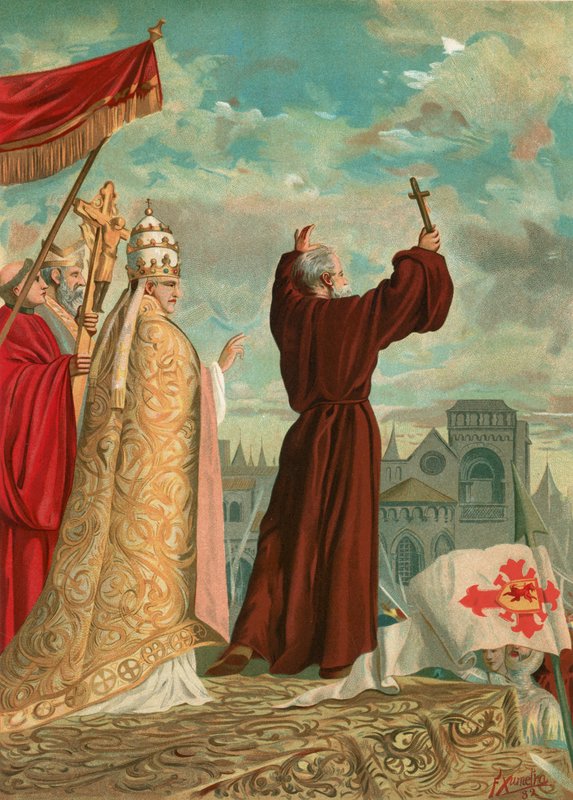 Pedro el Ermitaño predicando la Cruzada de F. Xumetra