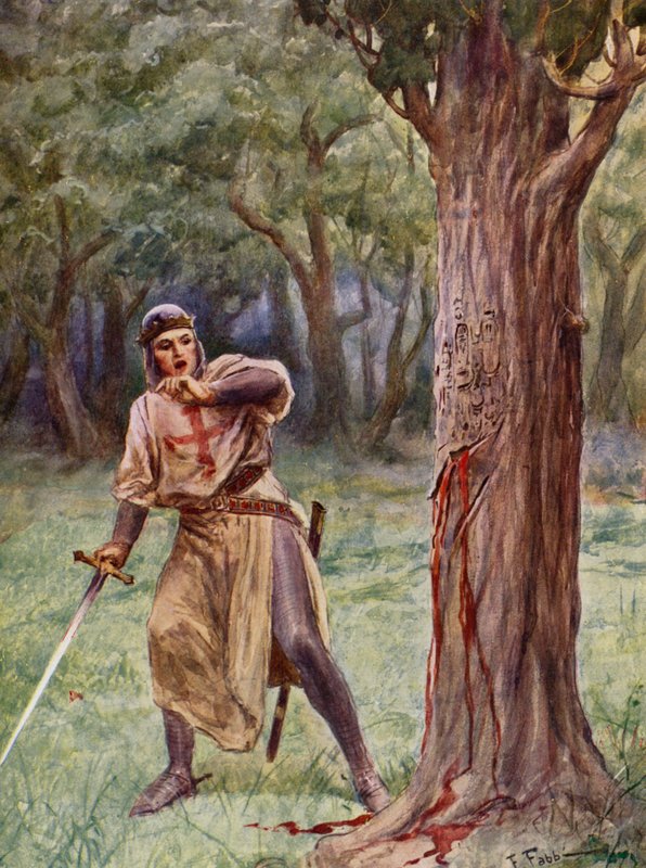 La Gerusalemme Liberata de Torquato Tasso: Canto XIII, estrofa 41 (litografía en color) de Fabio Fabbi