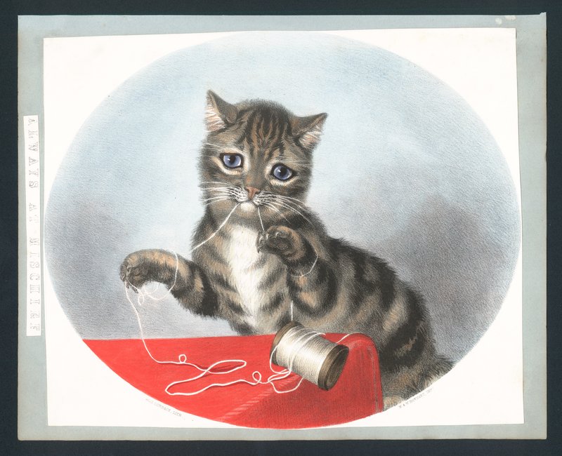Siempre en travesuras - tarjeta de felicitación victoriana de Fanny Corbaux