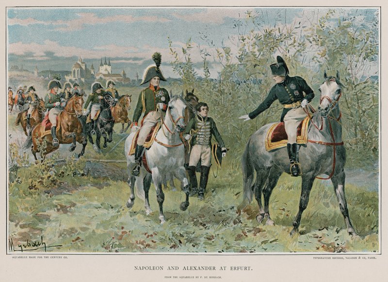 Napoleón y Alejandro en Erfurt de Felicien baron de Myrbach Rheinfeld