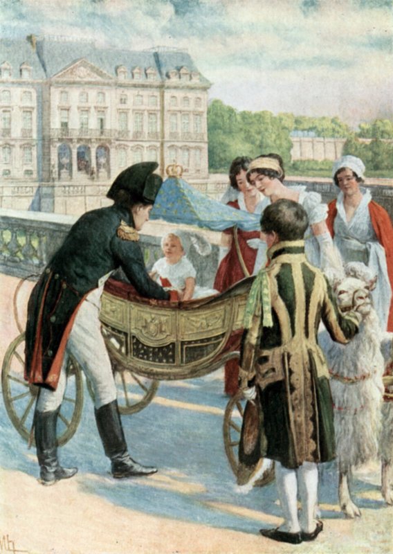 Napoleón y el Rey de Roma en la terraza de Meudon de Felicien baron de Myrbach Rheinfeld