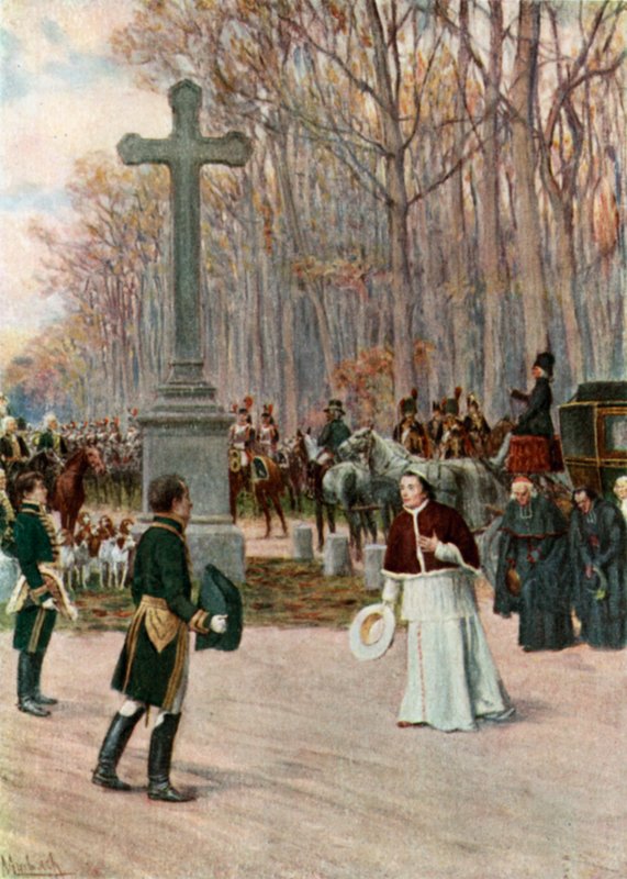 El encuentro de Napoleón y el Papa en Fontainebleau de Felicien baron de Myrbach Rheinfeld