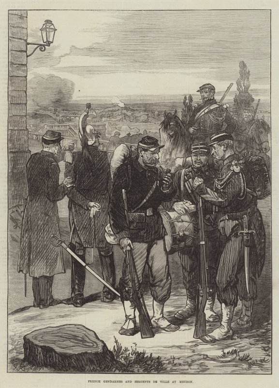 Gendarmes franceses y sargentos de Ville en Meudon de Felix Regamey