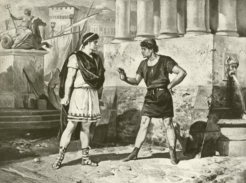Comedia de Errores. Acto I, Escena II (grabado) de Felix Octavius Carr Darley