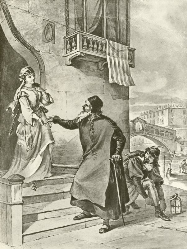 El Mercader de Venecia. Acto II, Escena V de Felix Octavius Carr Darley