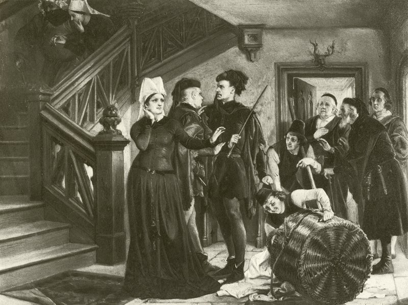 Las alegres comadres de Windsor. Acto IV-Escena II de Felix Octavius Carr Darley