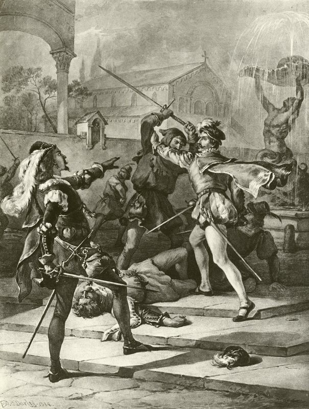 Romeo y Julieta. Acto I-Escena I de Felix Octavius Carr Darley