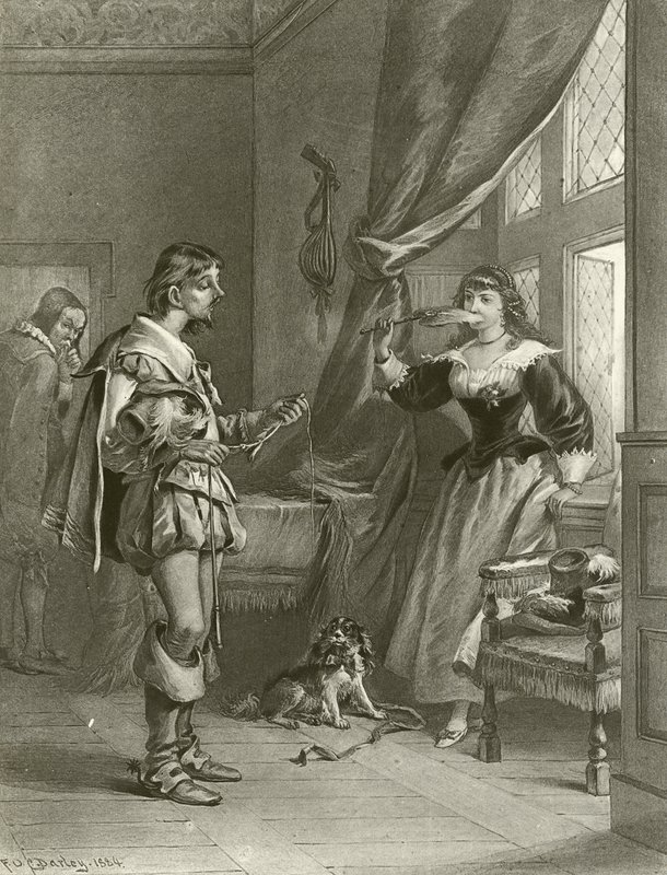 Las alegres comadres de Windsor. Acto III, Escena IV (grabado) de Felix Octavius Carr Darley