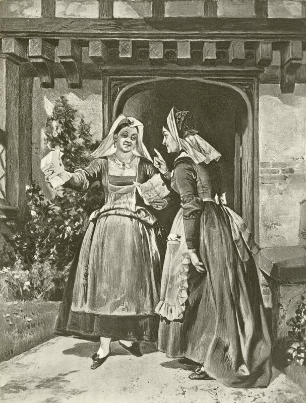 Las alegres comadres de Windsor. Acto II, Escena I de Felix Octavius Carr Darley